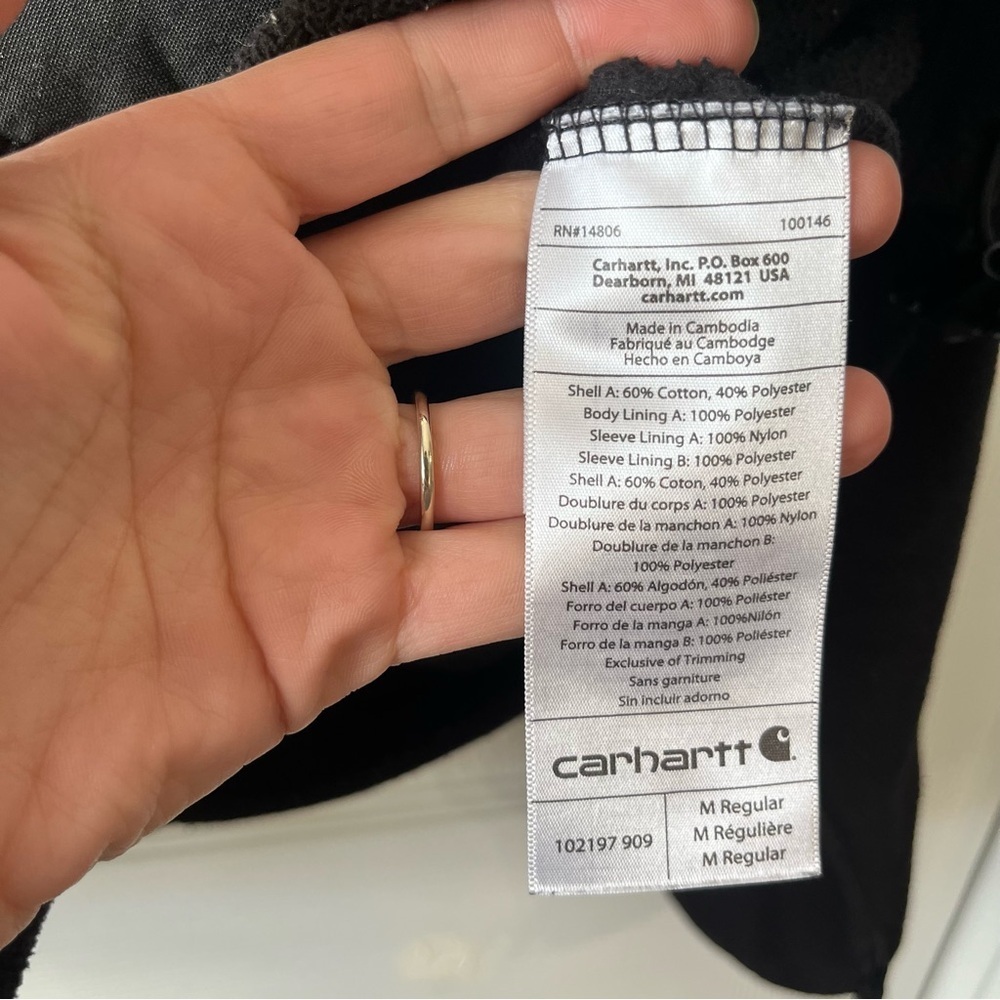Carhartt Gray Full Zip Fleece Jacket Size Medium - Picture 4 of 6